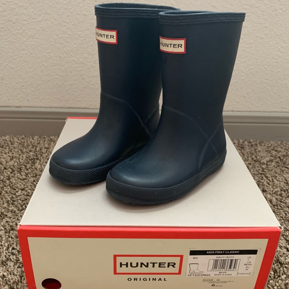 Navy Blue Boys Hunter Rain boot